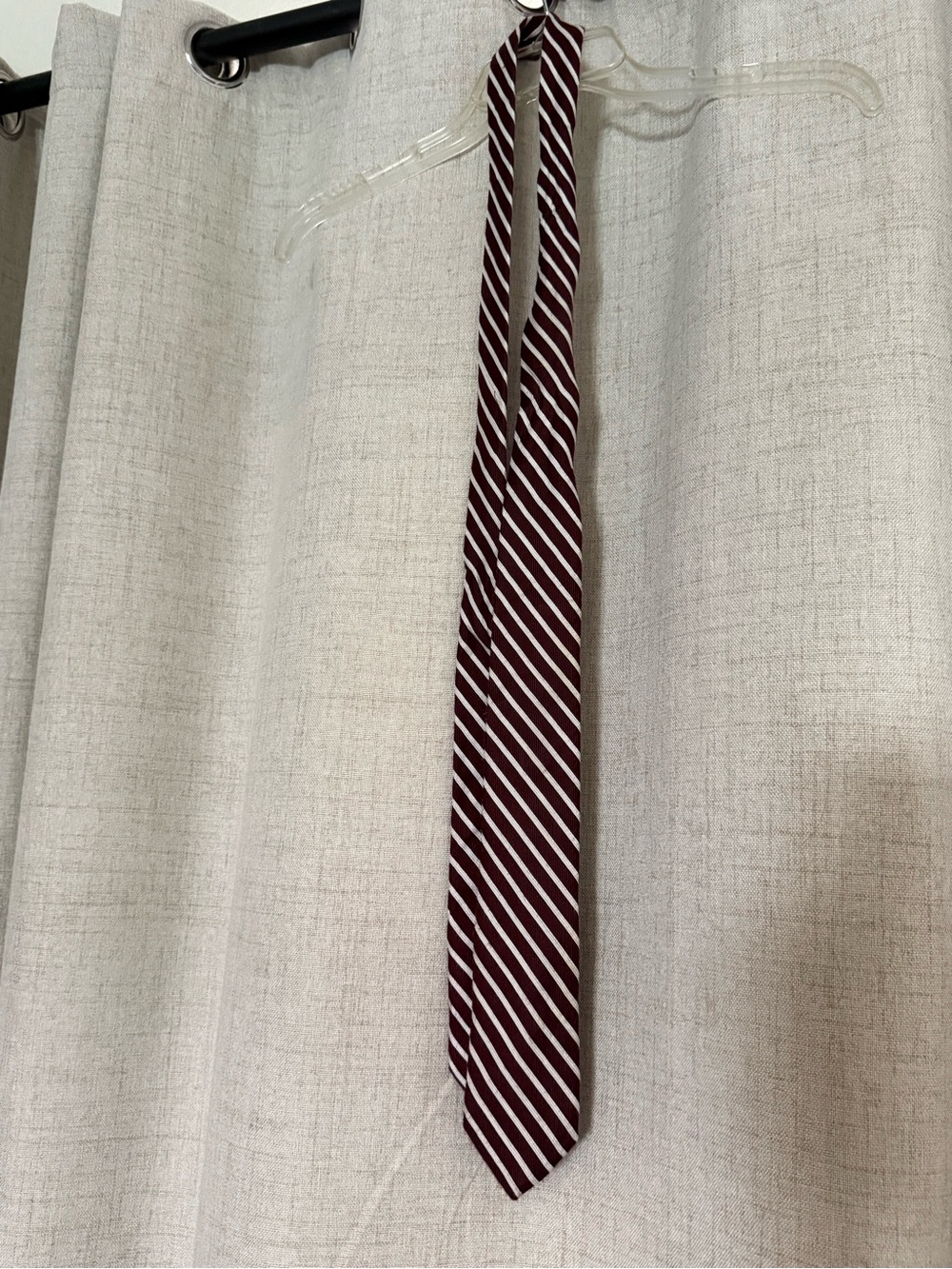 Joseph Abboud Burgundy and White Diagonal Stripe Tie